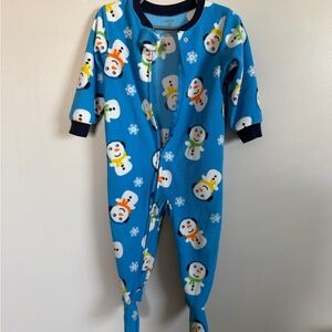 Carter's Blue Snowman Footed One Piece